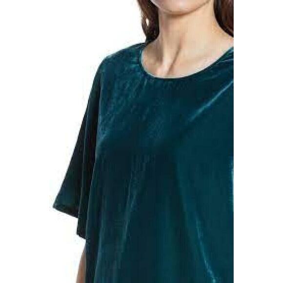 Chelsea28 Women's Drapey Velvet Crewneck Top In Green Ponderosa Medium MSRP $49 - Picture 2 of 5